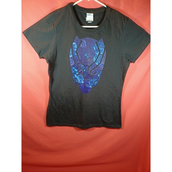 Marvel Avengers Black Panther Floral Mask T-Shirt Size Medium - Picture 1 of 4